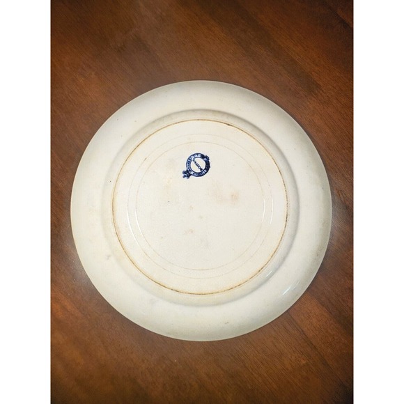 VTG BOOTHS ENGLAND ROYAL SEMI PORCELAIN INDIAN ORNAMENT PLATE 10” BLUE FLORAL - Picture 4 of 4